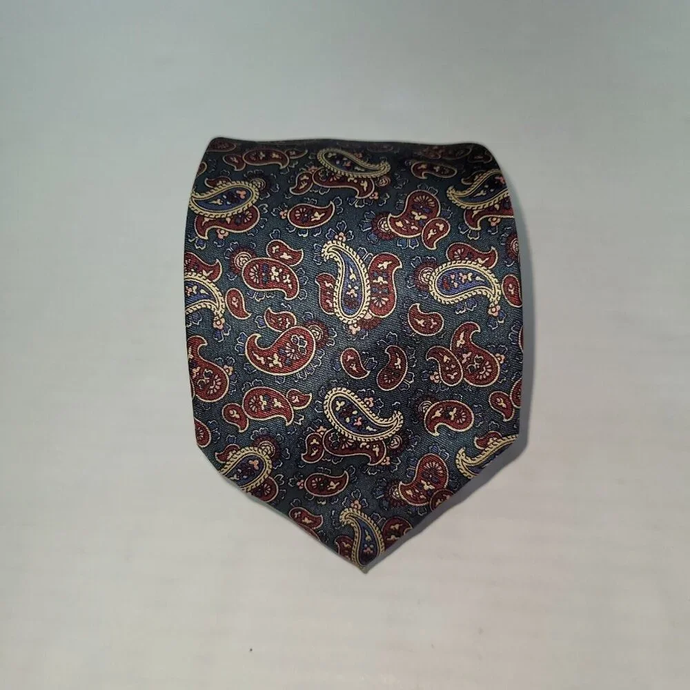 Robert Talbott Silverwoods Tie Mens One Size Paisley Print Silk Handmade Necktie